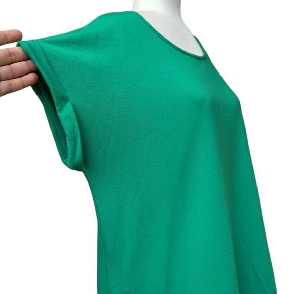 Crown & Ivy Green Blouse Top Dolman Sleeves Accent Side Button Crew Neck Size L - Picture 9 of 9